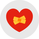 illustration of a heart with bandaids