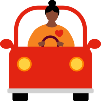 Illustration of a person driving a car