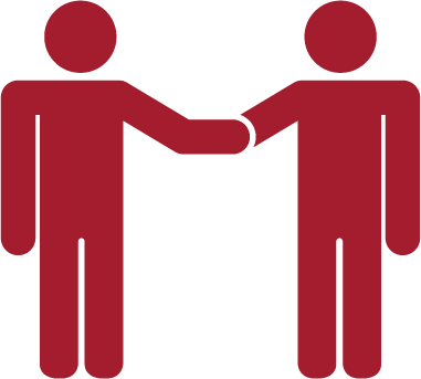 Illustration of donors holding hands 