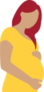 Illustration of a pregnant woman wearing yellow