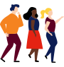 illustration of three people walking