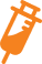 Illustration of an orange syringe to represent the vaccine