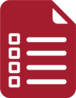 Red icon of a checklist