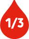icon of a red blood drop with one third written in text