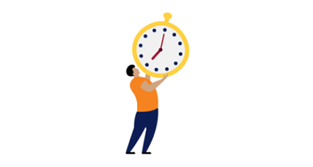 illustration of a person holding up a stopwatch