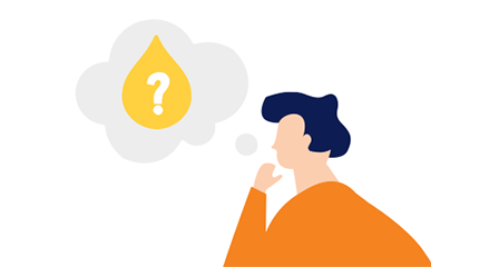 illustration of a person with a plasma droplet in a thought bubble