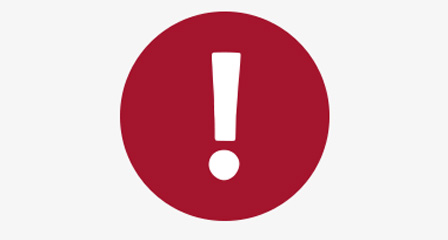 illustration of an exclamation mark in a red circle