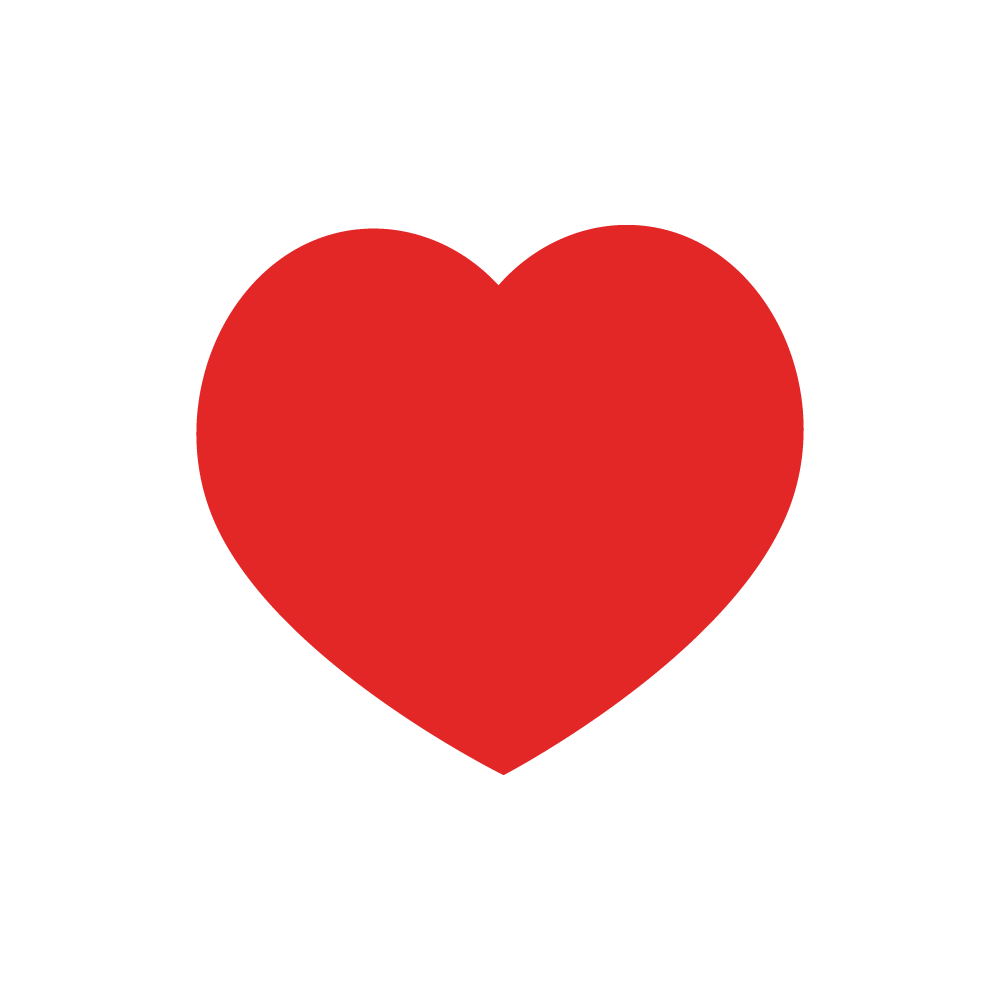 Icon of a red heart shape