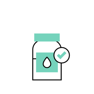 icon of a milk donation in a jar with a tick symbol