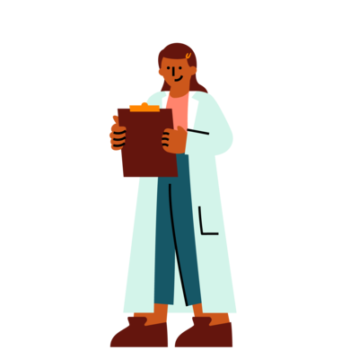 illustration of a scientist holding a clipboard