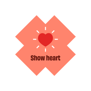 a heart symbol with show heart written underneath