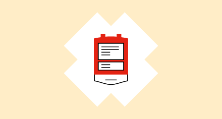illustration of blood bag with red background and writing on it