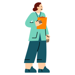illustration of nurse holding clipboard