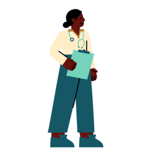 illustration of doctor holding clipboard