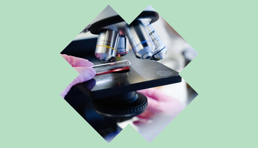 Microscope looking at blood sample thumbnail 