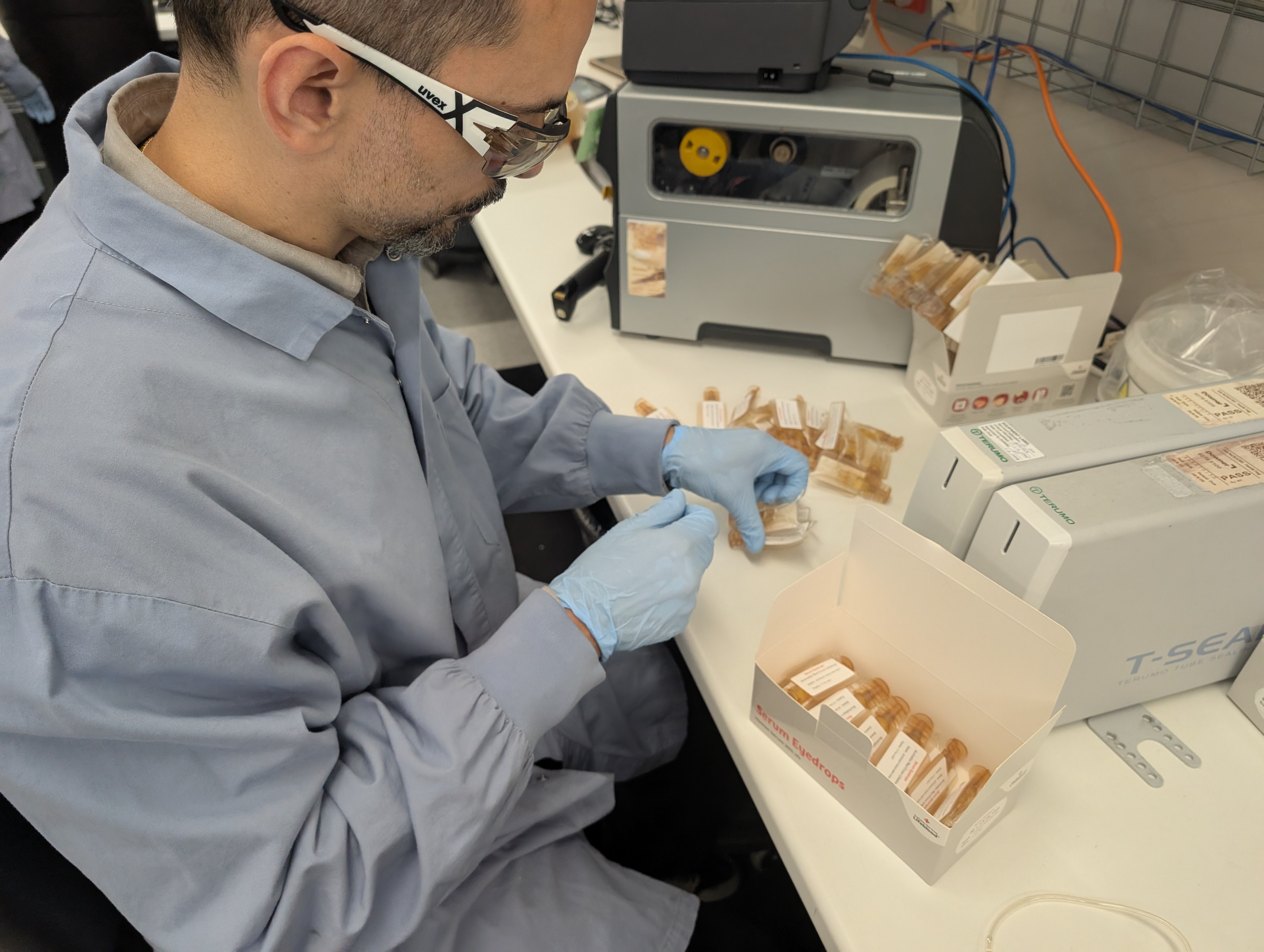 allosed eye drops in lab