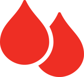 Illustration of two red drops of blood