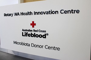 photo of microbiota donor centre sign