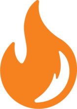 Orange illustration of a flame