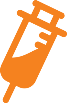 Orange illustration of a needle