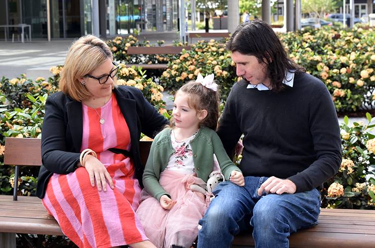 plasma recipients Marleigh is seated with her parents