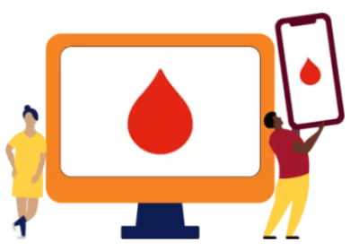 illustration of a computer and phone with blood drops on them.