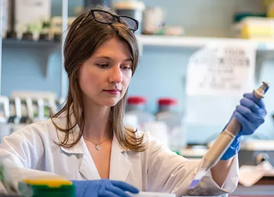 Female scientist at work for Lifeblood