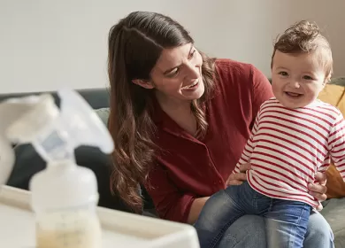 Photo of Milk donor Janske with baby Josh