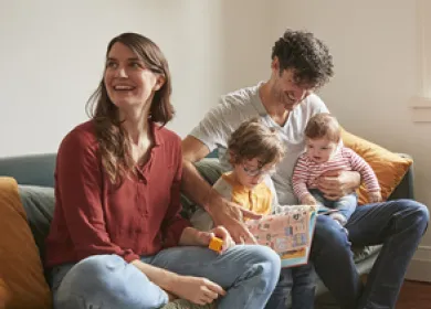 Mum, dad and two children