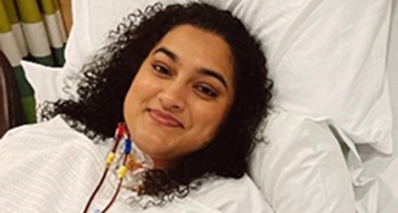 A woman donating stem cells  