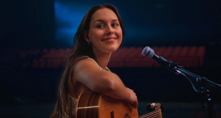 Woman playing guitar 