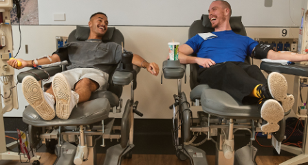 two male donors between plasma machines