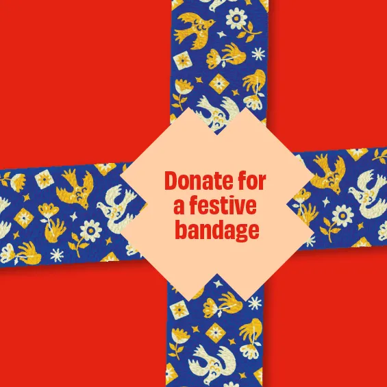 bandage design with text donate for a festive bandage