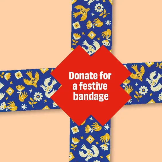 bandage design with text donate for a festive bandage