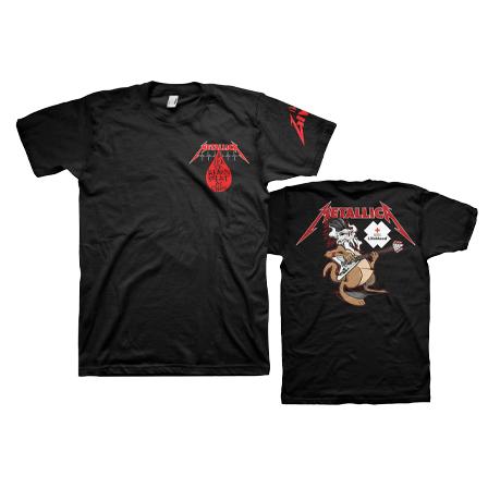 front and back of the metallica lifeblood t-shirt designs