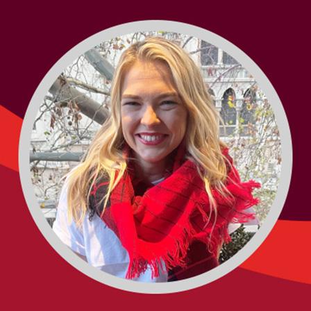 uni student Steph smiling and wearing a scarf