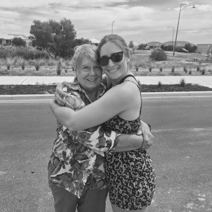 grandaughter hugging her nan