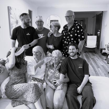 A group of people smiling at the camera