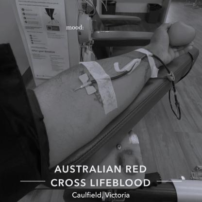 An arm with a needle during a donation