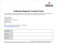 Antibody Register Consent Form