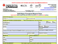 South Australia (SA) Solid organ request form