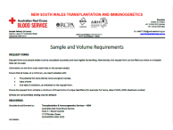 New South Wales (NSW) Sample Requirements