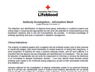 Antibody Investigation Testing Information Sheet
