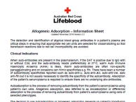 Allogeneic Adsorption Testing Information Sheet