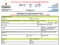 New South Wales (NSW) Solid Organ Transplant Request Form