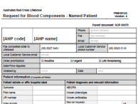 NT Request for blood components - named patient