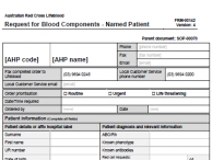 VIC Request for blood components - named patient
