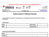 NSW Authorisation to Release Results