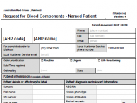 NSW Request for blood components - named patient