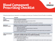 Blood Component Prescribing Checklist